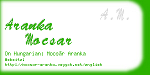 aranka mocsar business card